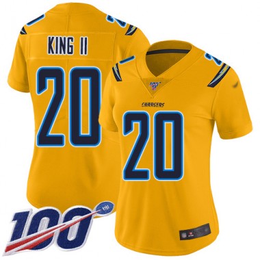 Los Angeles Chargers NFL Football Desmond King Gold Jersey Women Limited 20 100th Season Inverted Legend